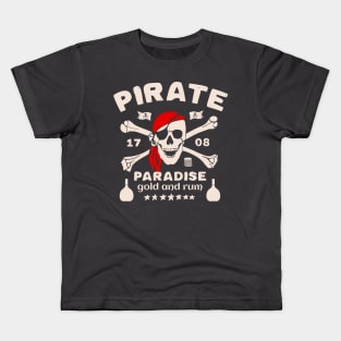 Pirate Paradise gold and rum Kids T-Shirt